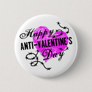 Lycklig anti-Valentindagen Knapp
