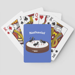 Lycklig ants isar på tecknad av cookie casinokort
