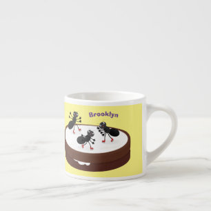 Lycklig ants isar på tecknad av cookie espressomugg