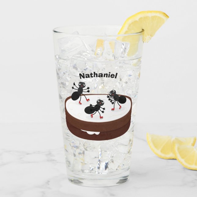 Lycklig ants isar på tecknad av cookie glaskopp (Bakside Is)