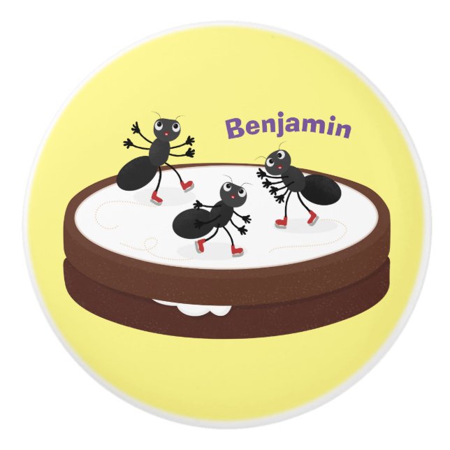 Lycklig ants isar på tecknad av cookie knopp (Framsidan)