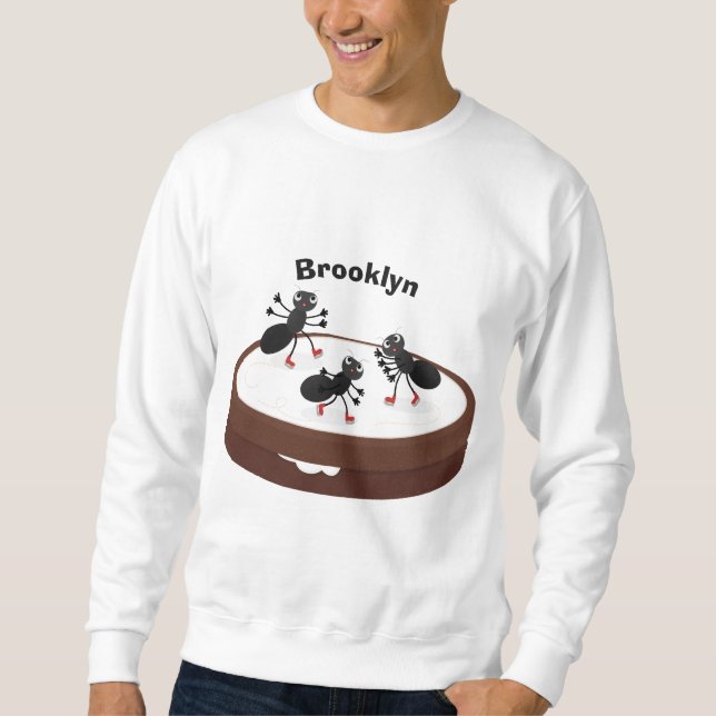 Lycklig ants isar på tecknad av cookie lång ärmad tröja (Framsida)