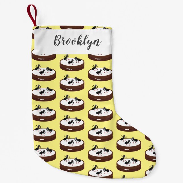 Lycklig ants isar på tecknad av cookie liten julstrumpa (Framsidan)