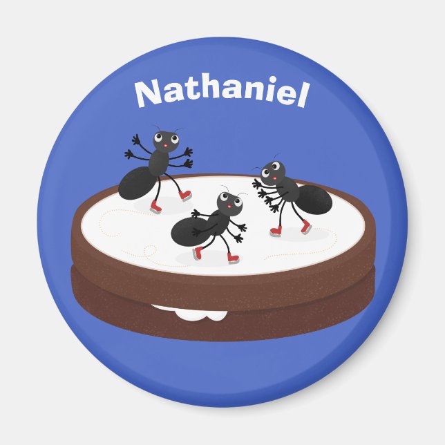 Lycklig ants isar på tecknad av cookie magnet (Framsidan)