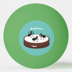 Lycklig ants isar på tecknad av cookie pingisboll