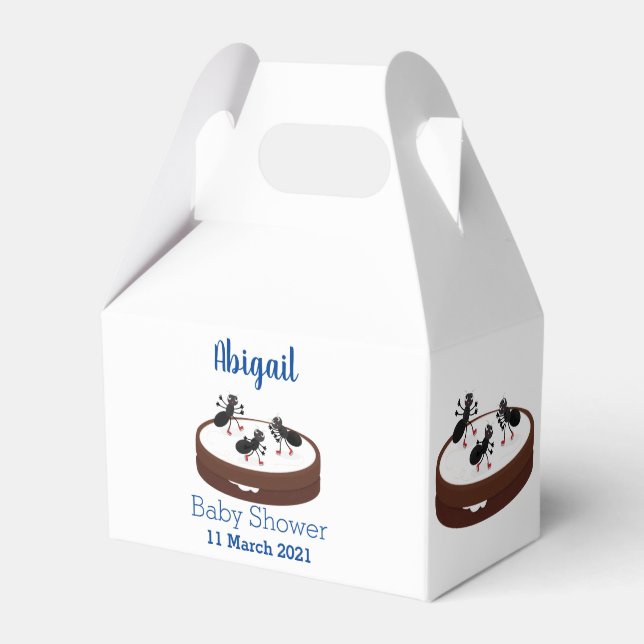 Lycklig ants isar på tecknad av cookie presentaskar (Framsidan Sidan)