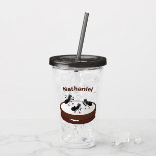 Lycklig ants isar på tecknad av cookie take away mugg