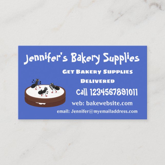 Lycklig ants isar på tecknad av cookie visitkort (Framsida)