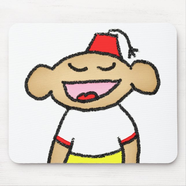 Lycklig apa Mousepad Musmatta (Framsidan)