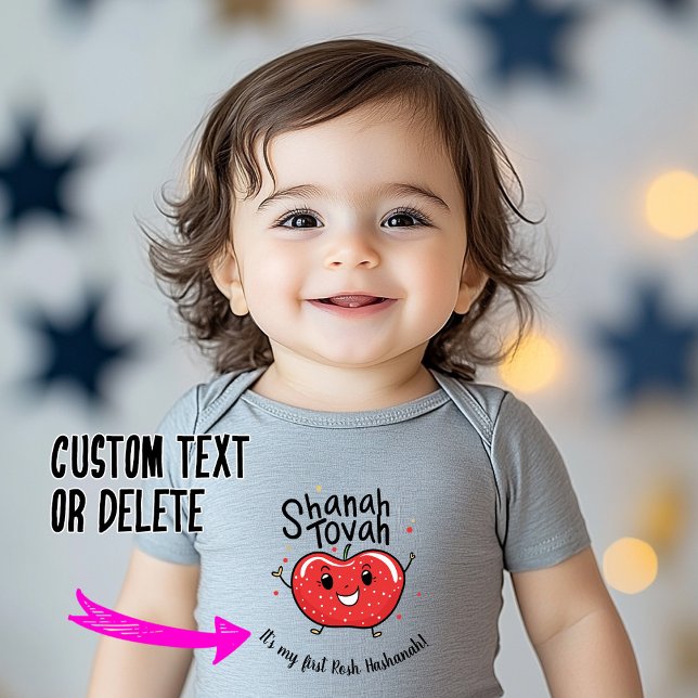 🍎 Lycklig äppelost med anpassningsbar T Shirt (🍎Happy Apple Cheers with custom text Baby Bodysuit)