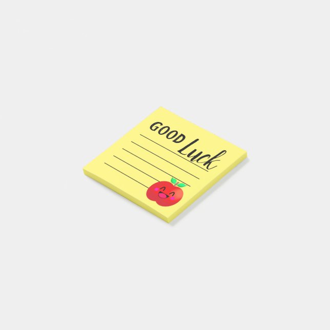 Lycklig Apple Lycka till Wish Motivation School Post-it Block (Vinklad)