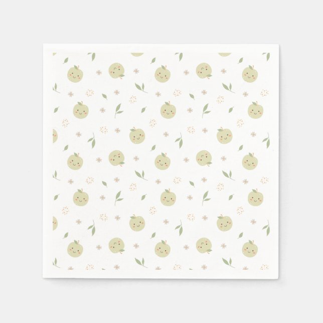 Lycklig Apples Mönster - Napkins Pappersservett (Framsidan)