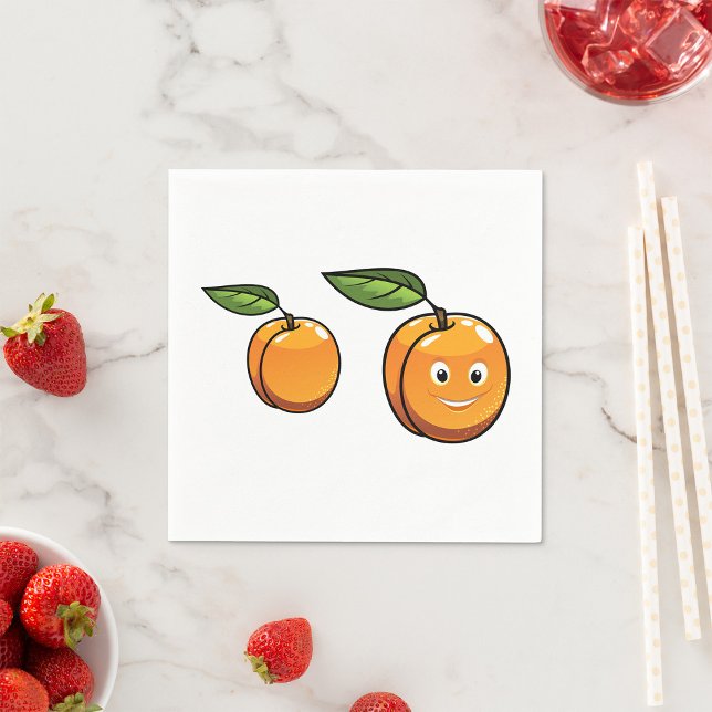 Lycklig Apricot Papper Napkins Pappersservett (Skapare uppladdad)