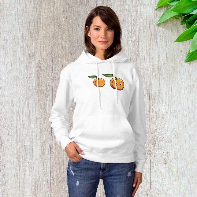 Lycklig Apricot Womens Hoodie T Shirt (Skapare uppladdad)