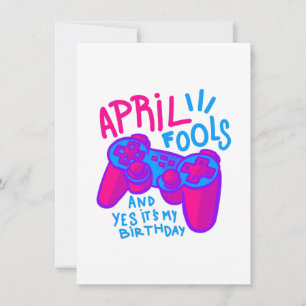 lycklig aprilskämt födelsedag gamer inbjudningar
