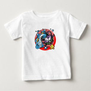 Lycklig Aquarius Lila Tecknad Vas som släpper ut v T Shirt