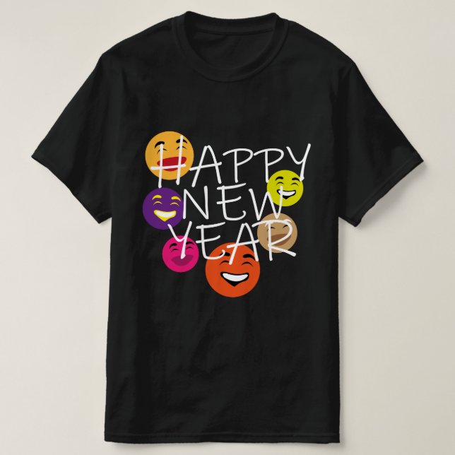 LYCKLIG ÅR EMOJIS T SHIRT (Design framsida)