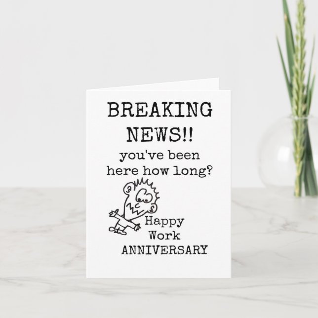 Lycklig arbetsår, årsjubileum, roligt tack kort (Framsida)