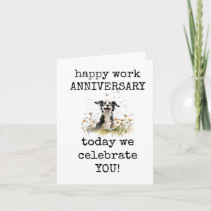 Lycklig-arbetsårsdagen, fira dig, Cute Card Kort