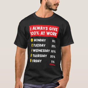 Lycklig arbetsdag 100 procent vid arbetsansvarig M T Shirt
