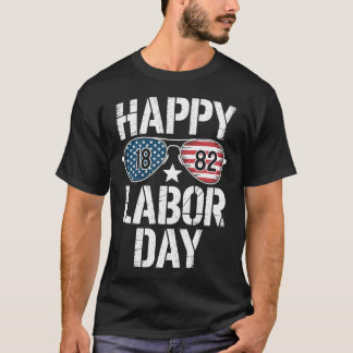 Lycklig arbetsdag 1882 amerikanska Flagga T Shirt
