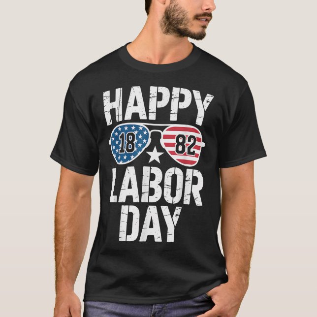 Lycklig arbetsdag 1882 Amerikanska Manar T Shirt (Framsida)