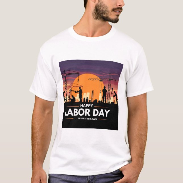 Lycklig arbetsdag 2025 T-Shirt (Framsida)