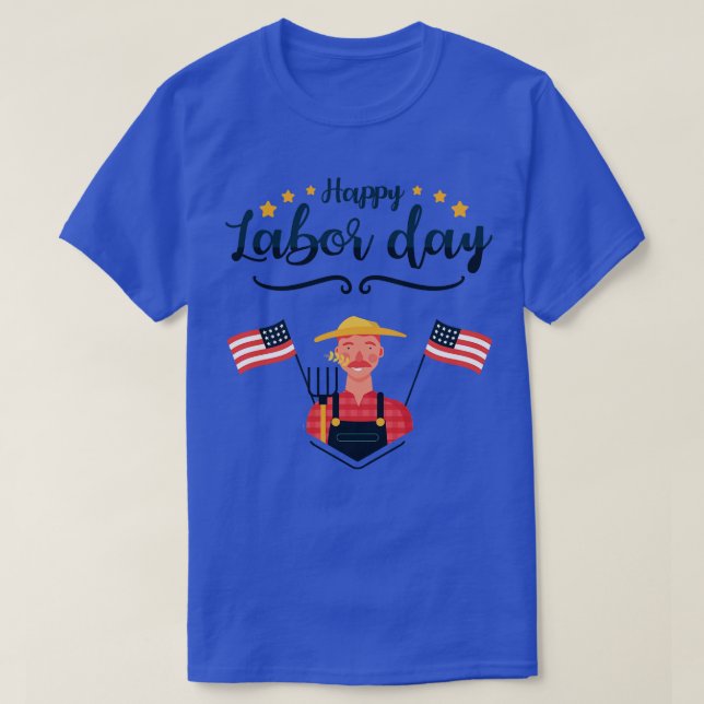 Lycklig arbetsdag Amerikanska arbetsdagenMilitärpa T Shirt (Design framsida)