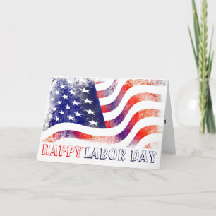 Lycklig arbetsdag Amerikanska Flagga Kort