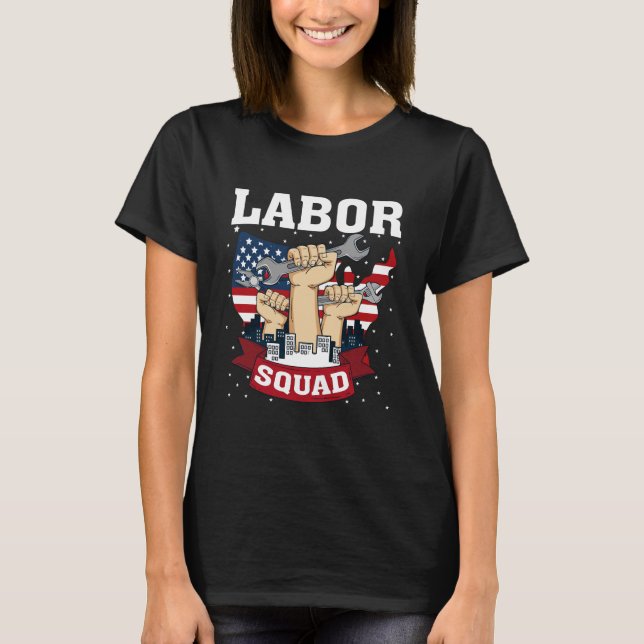 Lycklig arbetsdag för alla yrken t shirt (Framsida)