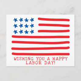 Lycklig arbetsdag | Hand plockade American Flagga Vykort