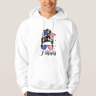 Lycklig arbetsdag i USA flagga Hoodie