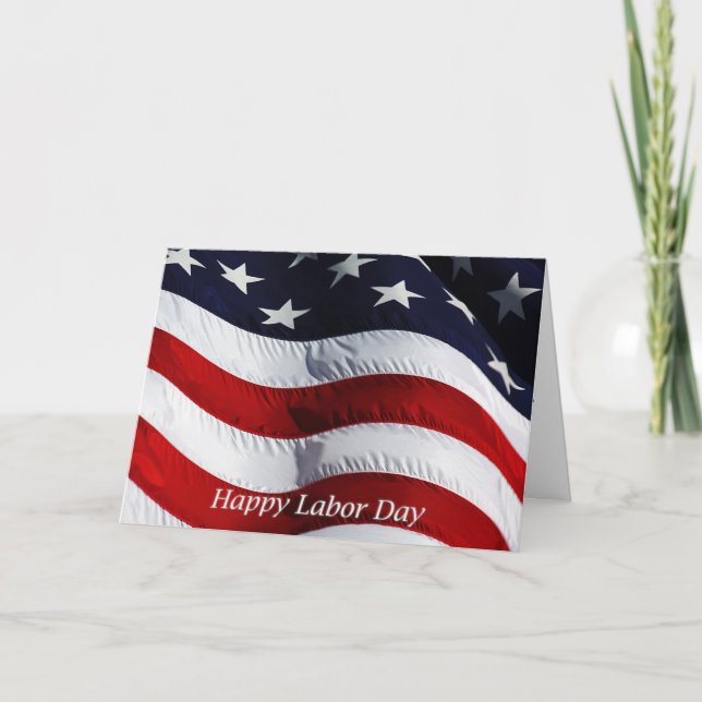Lycklig arbetsdag i USA Flagga Kort (Framsida)