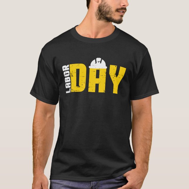Lycklig arbetsdag Ingenjör Union Worker Laborer T Shirt (Framsida)