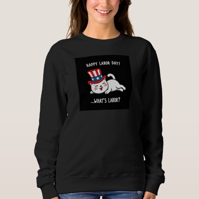Lycklig arbetsdag katt t shirt (Framsida)