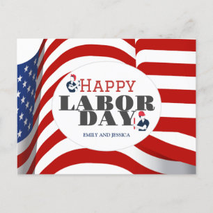 Lycklig arbetsdag patriotisk USA flagga Vykort