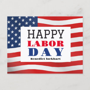 Lycklig arbetsdag patriotisk USA flagga Vykort
