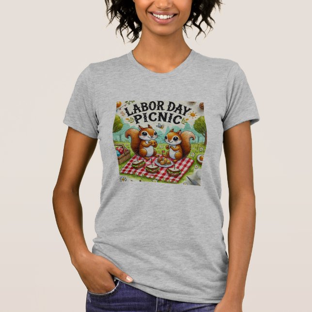 Lycklig arbetsdag Picnic Cute T-shirt (Framsida)