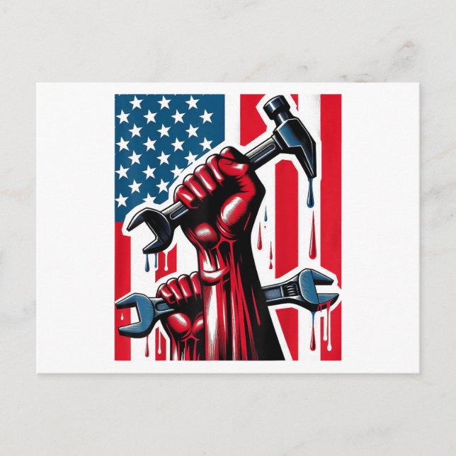 Lycklig arbetsdagen Manar Kvinnor och ungdom Vykort (Framsida)