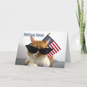 Lycklig-arbetsdagen - PAWSitively Patriotic Cat Kort