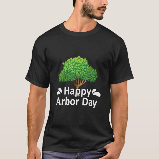 Lycklig-arbordagen Träd T Shirt (Framsida)