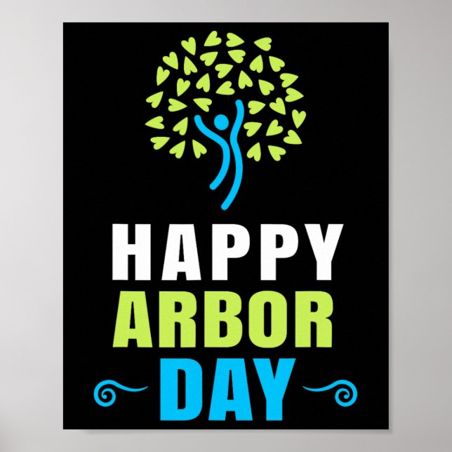 Lycklig Arbour Day Shirt Crisis Environmental Acti Poster (Framsidan)