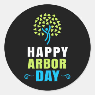 Lycklig Arbour Day Shirt Crisis Environmental Acti Runt Klistermärke