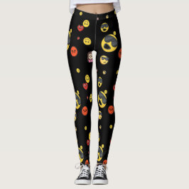 Lycklig, arg, kärlek, flicka emojis leggings