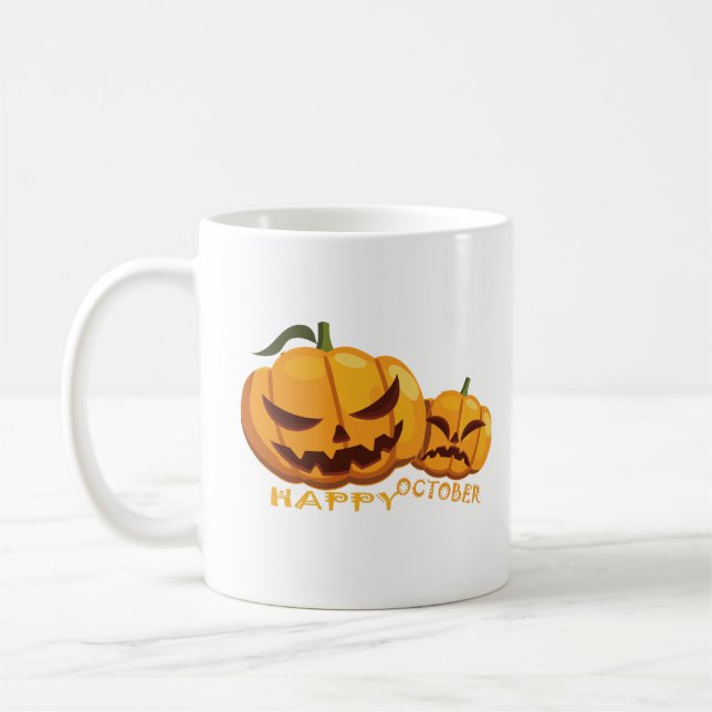 lycklig arg pumpkin kaffemugg (Vänster)