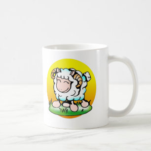 Lycklig Aries Ram Tecknad om gräs Kaffemugg