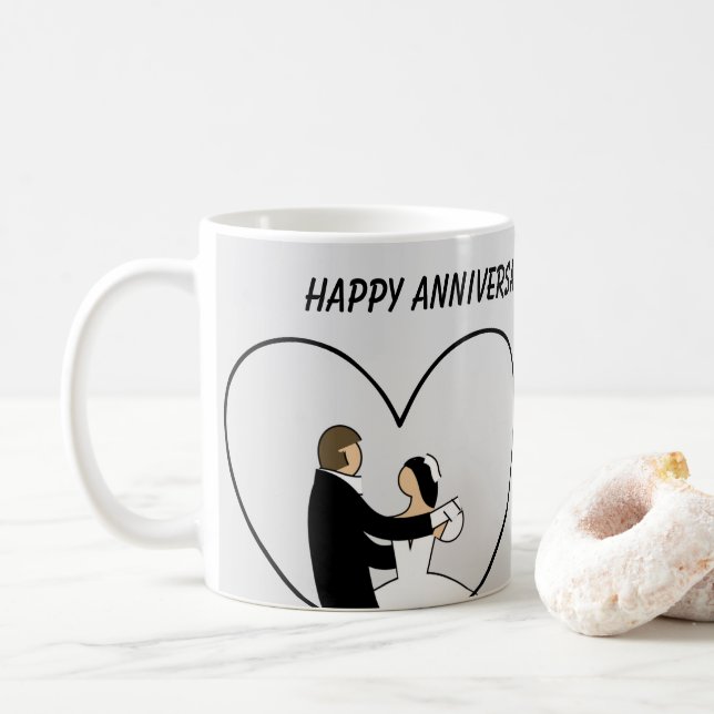 LYCKLIG-ÅRSAREN Cute Bröllop par Kaffemugg (Med munk)