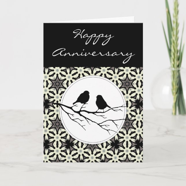 Lycklig-årsdag 2 Fåglar till en ludd Kort (Framsida)