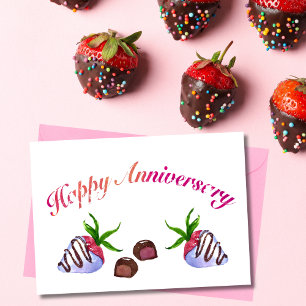 Lycklig-årsdag Chocolate Strawbär Kort