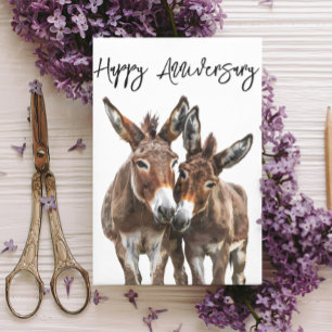 Lycklig-årsdag Cute Donkey Kärlek Kort